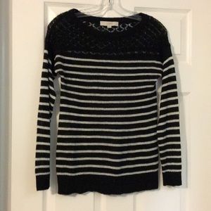 Loft sweater black and white stripe-sz XS